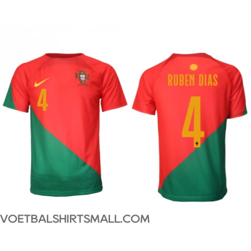 Portugal Ruben Dias #4 Voetbalkleding Thuisshirt WK 2022 Korte Mouwen